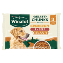 WINALOT® Meaty Chunks Mixed in Gravy Beef and Chicken Wet Dog Food Pouches