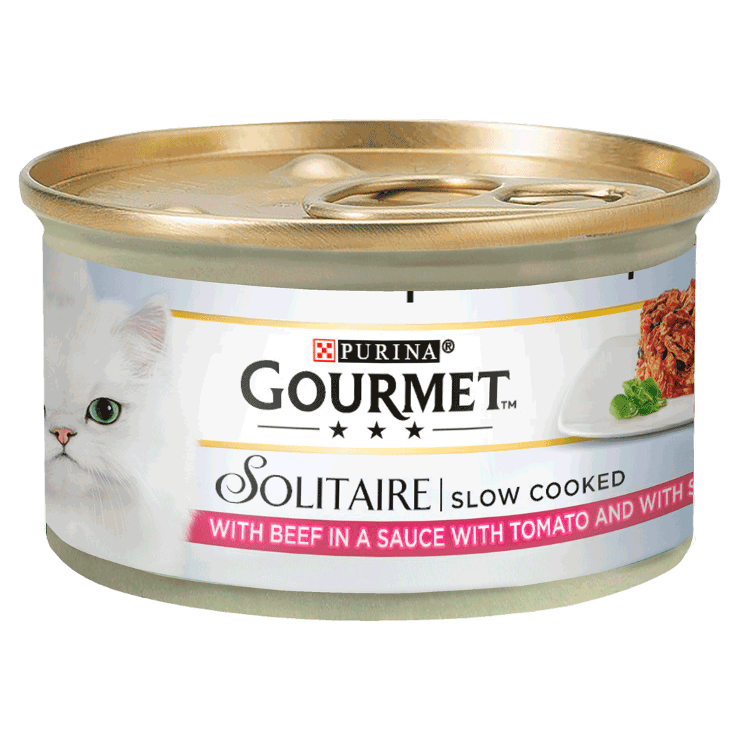 GOURMET® Solitaire Beef in Tomato Sauce Cat Food Purina