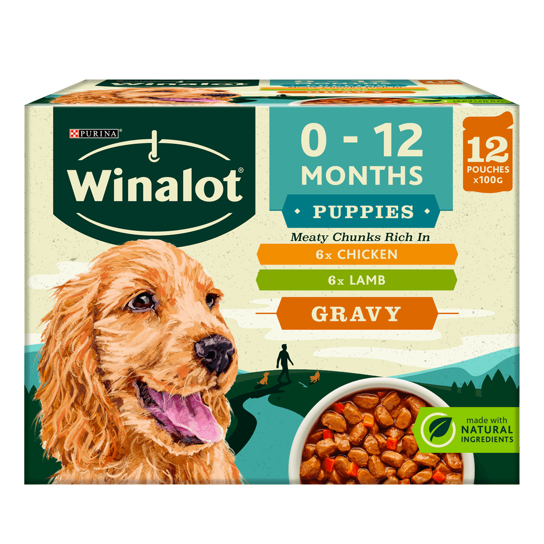 WINALOT® Meaty Chunks Puppy Gravy Chicken, Lamb Wet Dog Food Purina