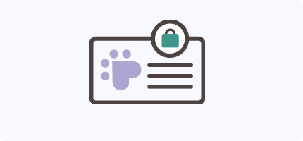 Pawprint icon within a padlocked document icon