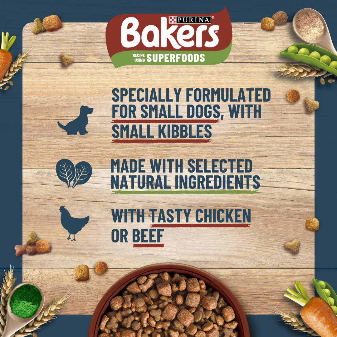 BAKERS® Small Dog Chicken with Vegetables Dry Food Purina UK