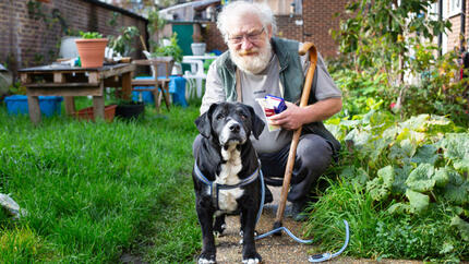 RSPCA Bonzo and owner