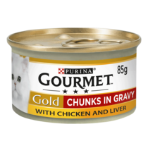 GOURMET® Gold Chunks in Gravy Chicken and Liver Wet Cat Food