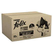 FELIX® As Good As it Looks Mixed Selection in Jelly (Beef, Chicken, Tuna, Cod) Wet Cat Food