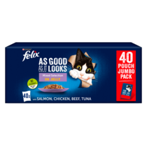 FELIX® As Good As It Looks Mixed Selection in Jelly (Beef, Salmon, Chicken, Tuna) Wet Cat Food