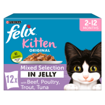 FELIX® Original Kitten Mixed Selection in Jelly (Beef, Poultry, Trout, Tuna) Wet Cat Food