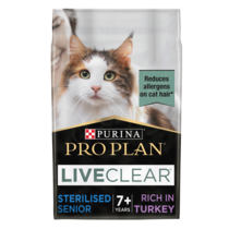 PRO PLAN® Adult 7+ Allergen Reducing Sterlised LIVECLEAR® Turkey Dry Cat Food