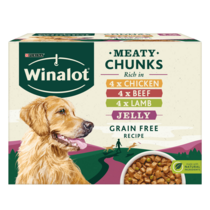 WINALOT® Meaty Chunks Mixed in Jelly (Beef, Chicken, Lamb) Wet Dog Food Pouch