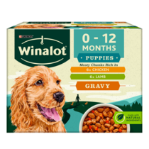 WINALOT® Meaty Chunks Puppy Mixed in Gravy Chicken and Lamb Wet Dog Food Pouch