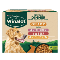 WINALOT® Sunday Dinner Mixed in Gravy (Beef, Chicken, Turkey) Wet Dog Food Pouch