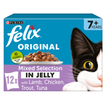 FELIX® Original 7+ Mixed Selection in Jelly (Lamb, Trout, Tuna, Chicken) Wet Cat Food