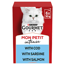 Gourmet Mon Petit Intense with cod, sardine, salmon