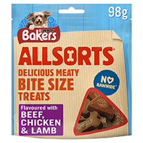 Bakers Allsorts treats with Beef, Chicken and Lamb