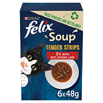 FELIX® Soup Tender Strips with Beef, Chicken and Lamb Wet Cat Food