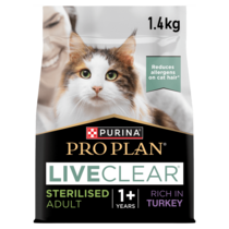 PRO PLAN® Allergen Reducing Sterilised LIVECLEAR® Turkey Dry Cat Food