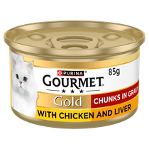 GOURMET™ Gold Chunks in Gravy Chicken and Liver Wet Cat Food