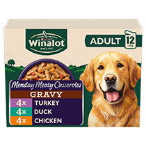 WINALOT® Monday Meaty Casseroles Chicken, Turkey, Duck in Gravy Wet Dog Food