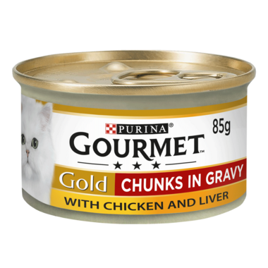 GOURMET® Gold Chunks in Gravy Chicken and Liver Wet Cat Food