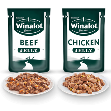WINALOT® Meaty Chunks Mixed in Jelly Beef and Chicken Wet Dog Food Pouch