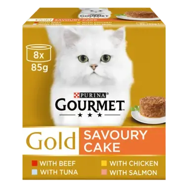 GOURMET Gold Savoury Cake Meat Fish Cat Food Purina