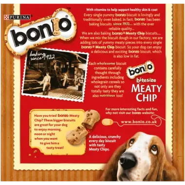 BONIO Meaty Chip Bite Size Dog Biscuits Purina