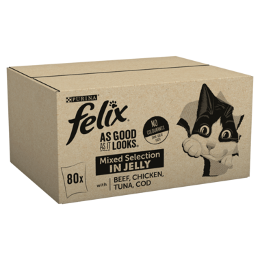 FELIX® As Good As it Looks Mixed Selection in Jelly (Beef, Chicken, Tuna, Cod) Wet Cat Food