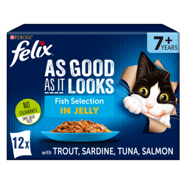FELIX® As Good As it Looks 7+ Fish Selection in Jelly Wet Cat Food