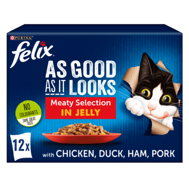 FELIX® As Good As it Looks Meaty Selection in Jelly (Chicken, Duck, Pork, Ham) Wet Cat Food