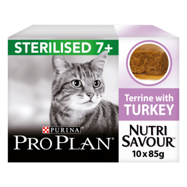 PRO PLAN® NutriSavour Sterilised Adult 7+ Wet Cat Food Pouches Turkey