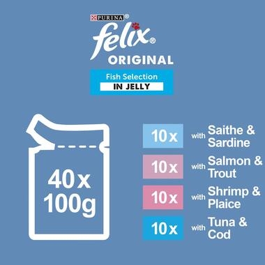 FELIX® Original Fish Selection in Jelly Wet Cat Food