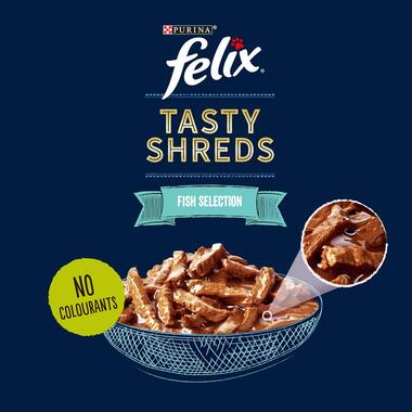FELIX® Tasty Shreds Fish Selection Wet Cat Food