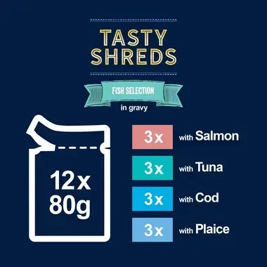 FELIX® Tasty Shreds Fish Selection Wet Cat Food