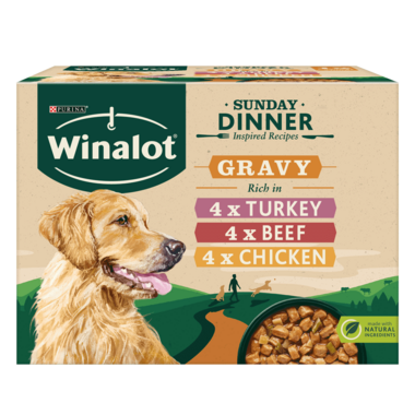 WINALOT® Sunday Dinner Mixed in Gravy (Beef, Chicken, Turkey) Wet Dog Food Pouch