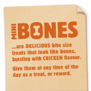 Mini Bones are delicious bite size treats that look like bones