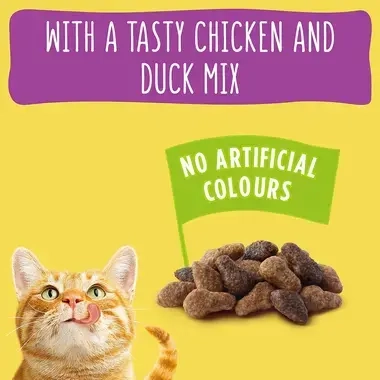 With a tasty chicken and duck mix