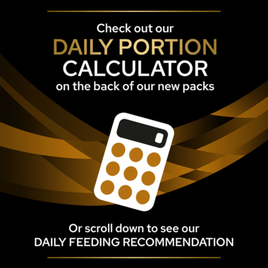 Check out our daily portion calculator on the back of the new packs