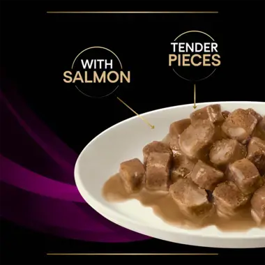 With Salmon. Tender pieces. Great Taste!