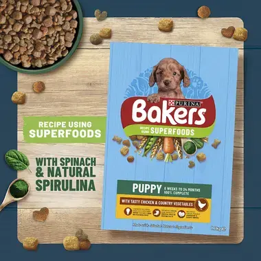 BAKERS Puppy Chicken with Vegetables Dry Dog Food Purina
