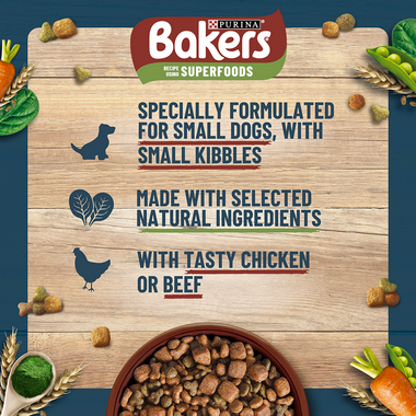 Baker Superfood specially formulated for small dogs with small kibbles