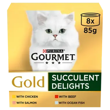 Gourmet Gold Succulent Delights with Chicken, Beef, Salmon, Ocean fish