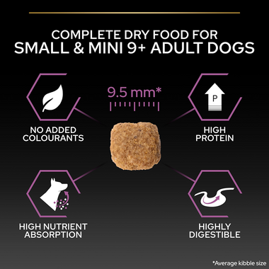 Complete dry food for small & mini 9+ adult dogs