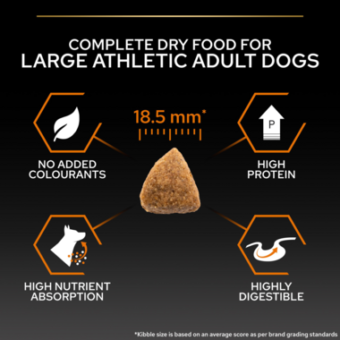 Complete dry food for large athletic adult dogs