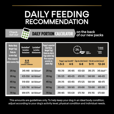 Daily feeding recommendation