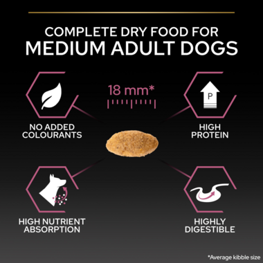 Complete dry food for medium adult dogs