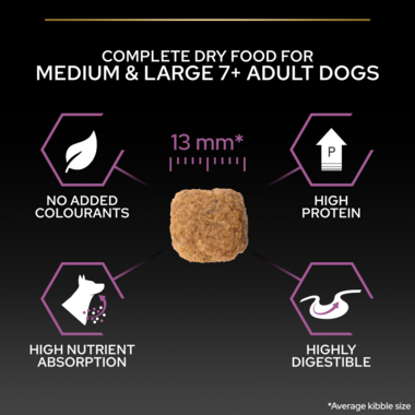 Complete dry food for medium and large 7+ adult dogs