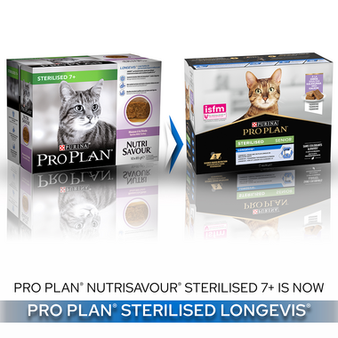 Pro Plan Nutrisavour Sterilised 7+ is now Pro Plan Sterlised Longevis