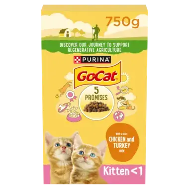 GO CAT Kitten Chicken and Milk Dry Cat Food Purina