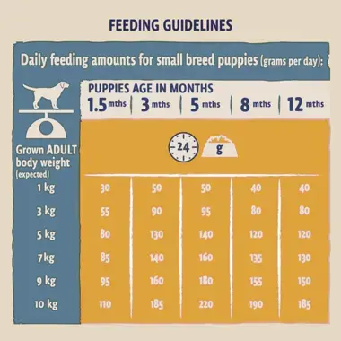 Purina beta puppy food feeding chart 2025