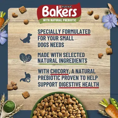 BAKERS® Small Dog Sensitive Tummy Chicken Veg Dry Dog Food | Purina UK - Food For Dogs With Sensitive Tummies