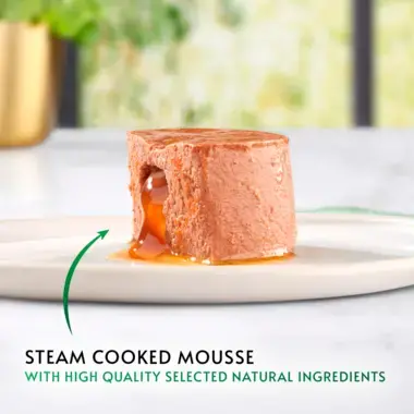 Steam cooked mousse with high quality selected natural ingredients